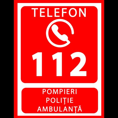 Semn pentru telefon pompieri politie si ambulanta